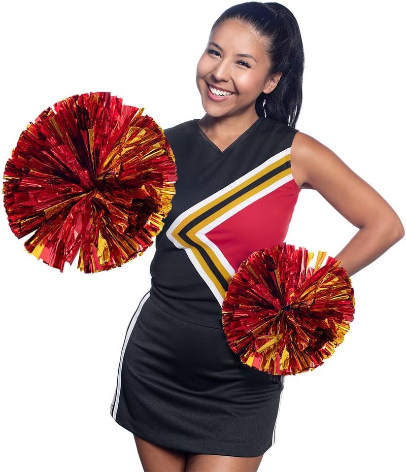 Anderson's Metallic Red & Gold Foil Baton School Spirit Shakers, Cheerleader Pom Poms, Football, Basketball, Homecoming Squad, Team, Party, Dance, Club, Performance, Fan Celebration Pack of 2 - Image 4